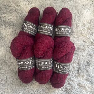 Harrisville Highland #36 Garnet Yarn 6 Skeins Worsted Wool 100 g 200 yds